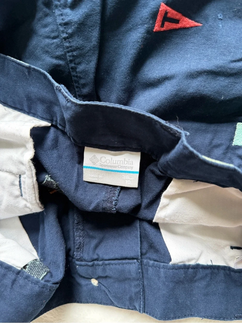 Columbia PFG Embroiled Fishing Print Shorts Blue